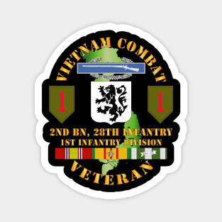 Vietnam Combat Infantry Veteran w 2nd Bn 28th Inf 1st Inf Div SSI Magnet