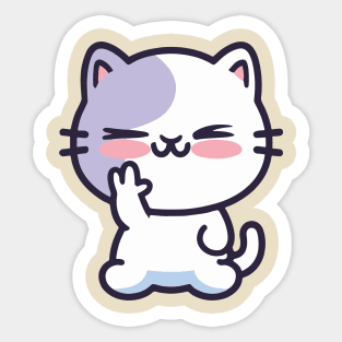 Cute Cat Drawing Stickers for Sale