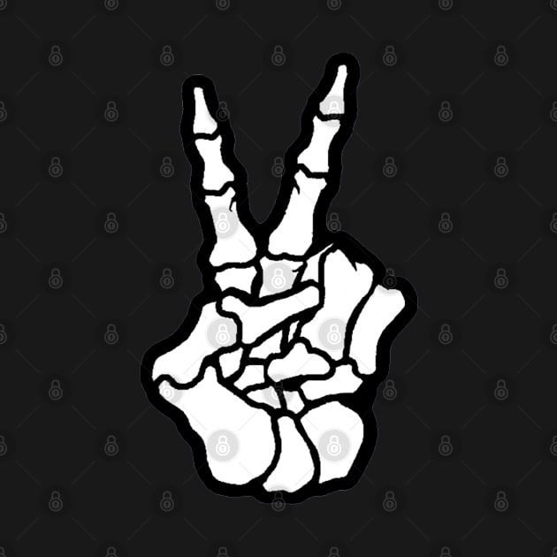 Skeleton Hand Peace Sign by  The best hard hat stickers 