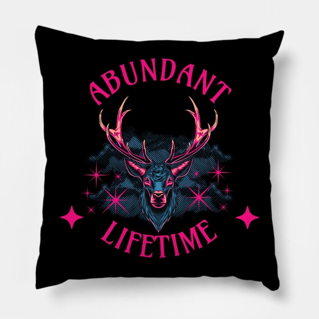 Abundant Lifetime!! Deer Head Pillow by vystudio