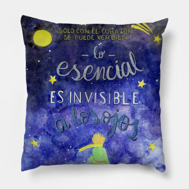 The Little Prince Pillow by Valeria Soledad Illustration