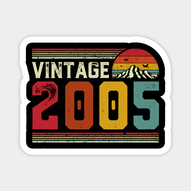 Vintage 2005 Birthday Gift Retro Style Magnet by Foatui