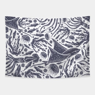 Squid and Sea Life Tapestry