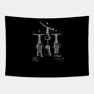 Corkscrew Vintage Patent Drawing Tapestry