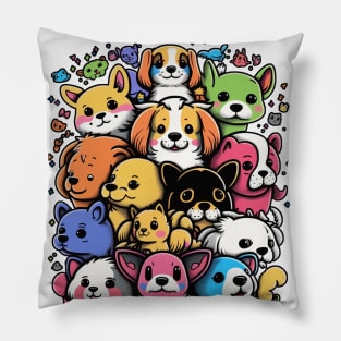 A group of dogs 犬のグループ Pillow