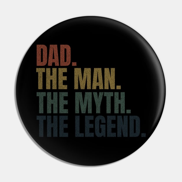 Retro coloured Dad the Legend Pin by Maison de Kitsch