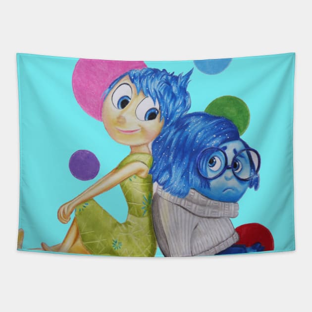 Joy and Sadness Tapestry by Art_incolours