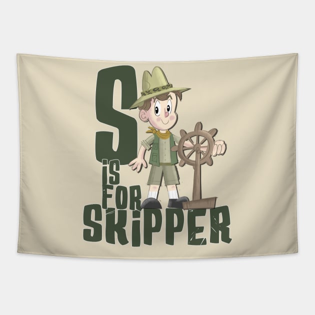 S is for Skipper (Boy Skipper) Tapestry by The Skipper Store