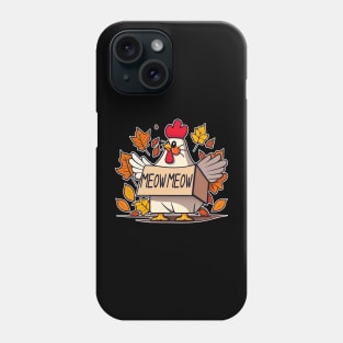 Funny Turkey Cat Meow Thanksgiving Day Shirt For Men Women Phone Case