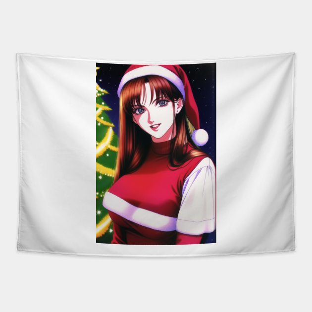 Red Cristmas Girl Tapestry by Tazlo