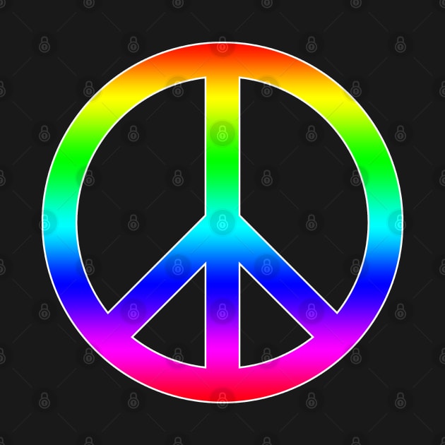 Rainbow Peace Sign by alienfolklore