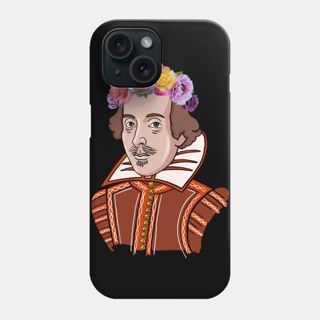 William Shakespeare - Portrait With Flower Crown Phone Case by isstgeschichte