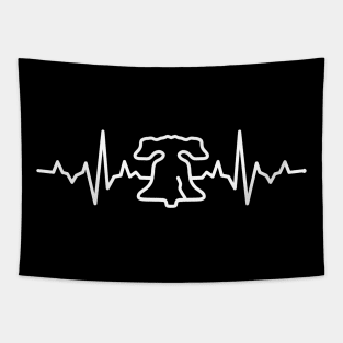 Philadelphia Heart Beat Love Philly EKG Liberty Bell Philly Fan Tapestry