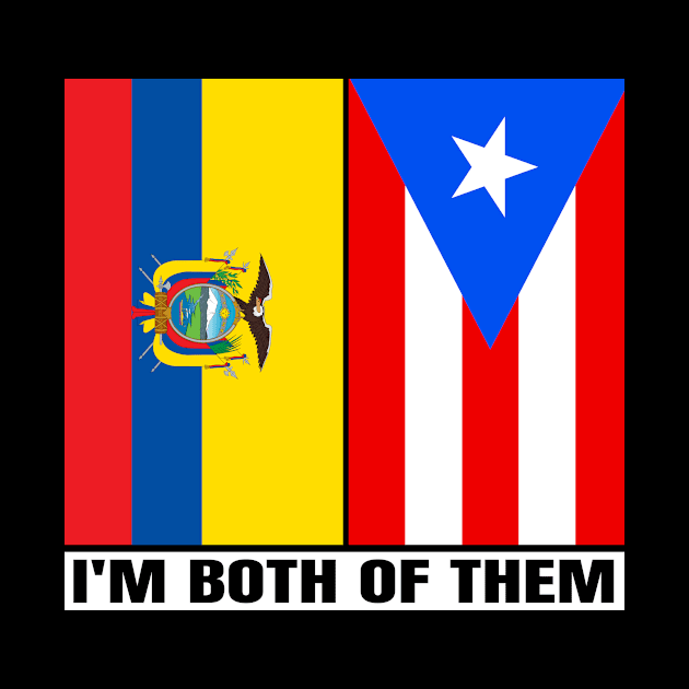 Half Puerto Rican Half Ecuadorian Heritage Ecuador Roots & Puerto Rico DNA Family Flag Design by OriginalGiftsIdeas