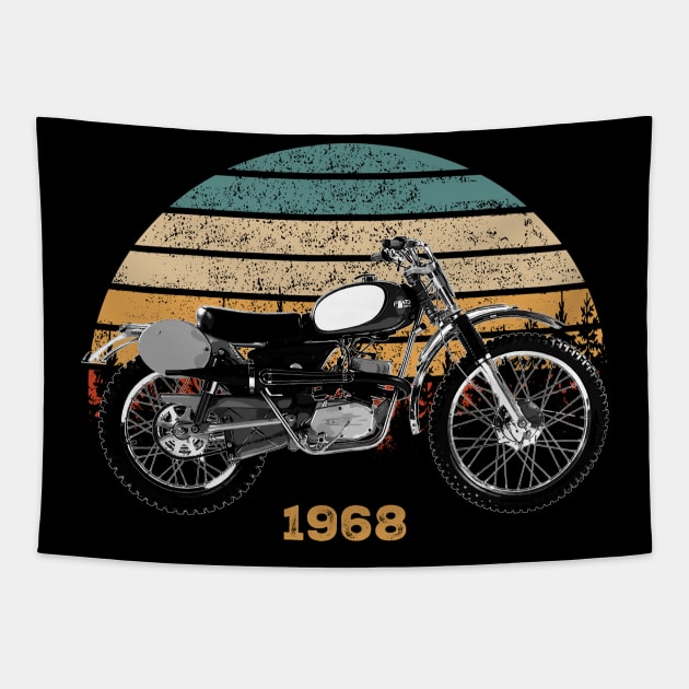 1968 Penton 100 Berkshire Vintage Motorcycle Design Tapestry by Madisen Harvey