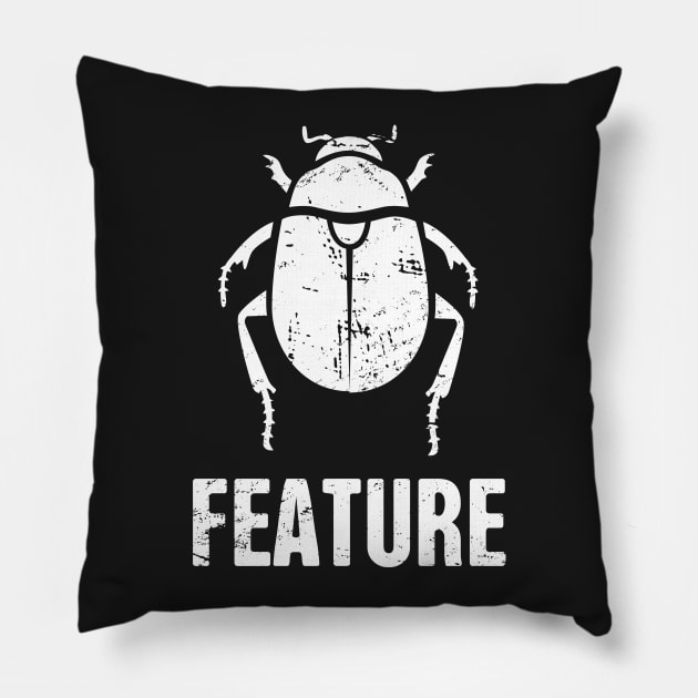 Feature Or Bug?  - Funny CS Software Developer Pillow by MeatMan