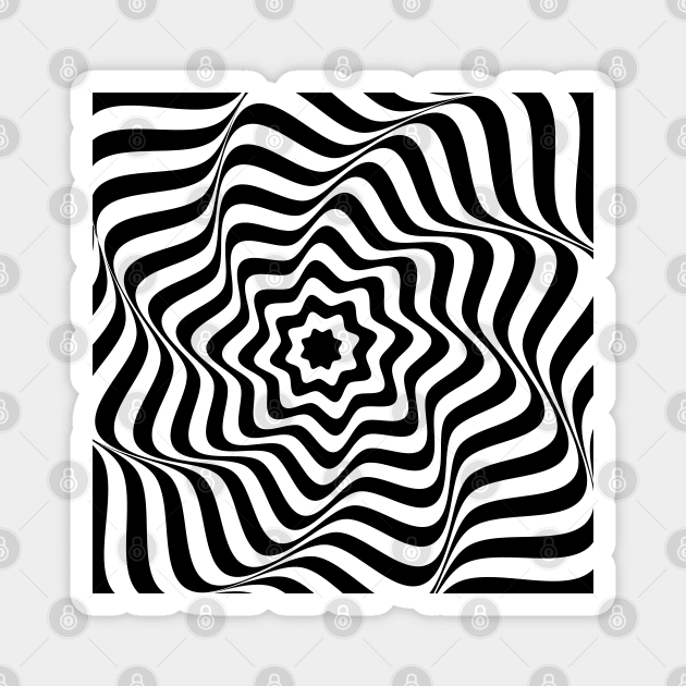 Optical Curves (in abstract black & white lines) Magnet by QueenieLamb