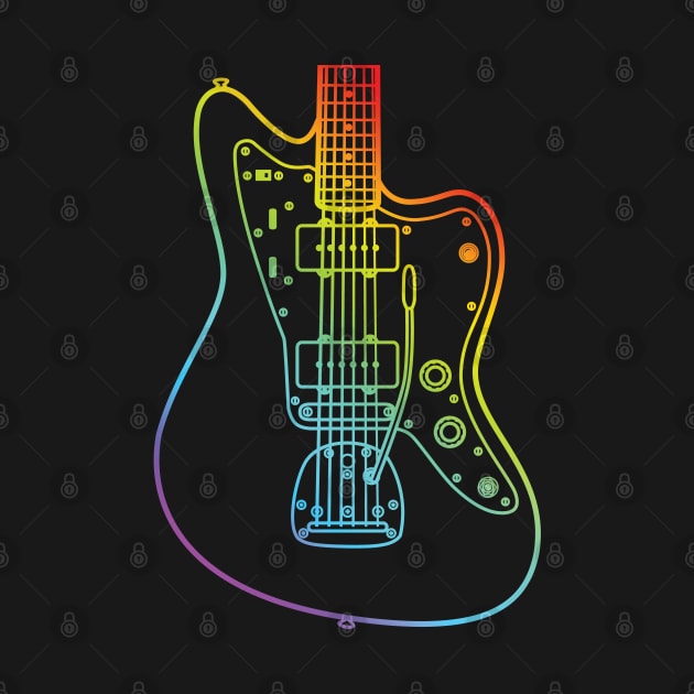 Offset Style Electric Guitar Body Colorful Outline by nightsworthy