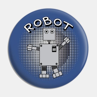 Robot Text Patterned Background Pin