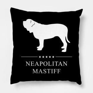 Neapolitan Mastiff Dog White Silhouette Pillow