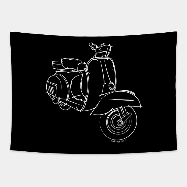 White Scooter Tapestry by tuditees