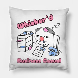 Whisker'd Business Casual Play on words for cat lovers Pillow