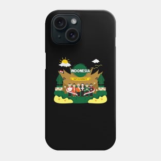 Unity In Diversity of Indonesia T-Shirt Design Phone Case