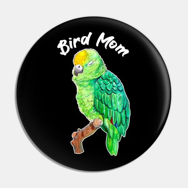 Parrot Bird Mom Pin by IvyLilyArt