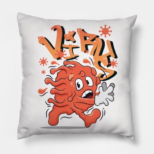 Virus Runs grafiti character Pillow