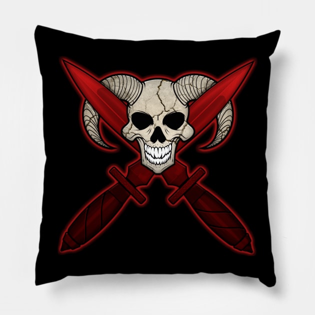 Skull Badge Pillow by Bluddshed