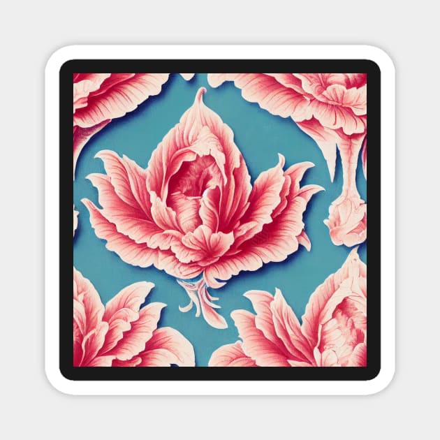 Rococo floral pattern, model 14 Magnet by Endless-Designs