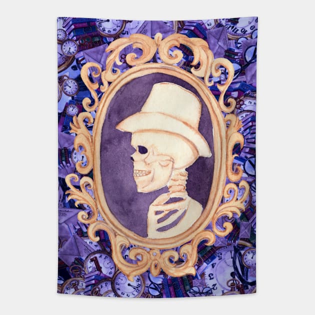 Time of Death Victorian Skull Tapestry by AirshipRebekah