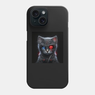 Cat-terminator cyberpunk robot kitten Phone Case