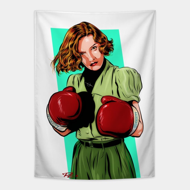 Barbara Stanwick - An illustration by Paul Cemmick Tapestry by PLAYDIGITAL2020