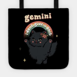 gemini black kitty i don’t give a sh!t Tote