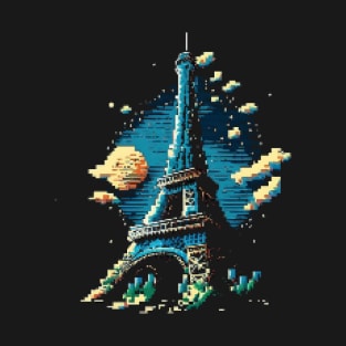 Eiffel Tower Pixel Art T-Shirt