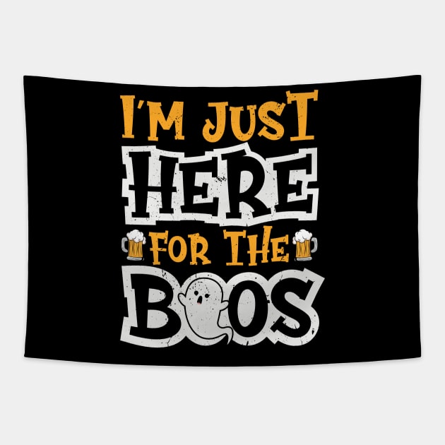 I'm Just Here For The Boos Halloween Ghost Cute Funny Tapestry by KRMOSH