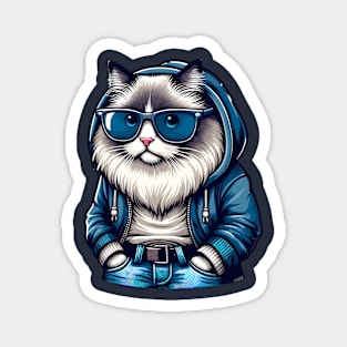 Ragdoll Cat With Sunglasses Magnet