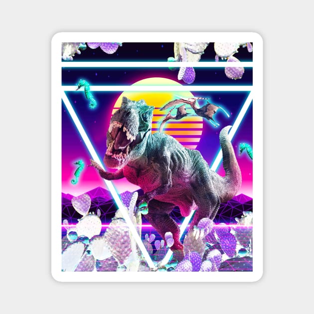 Dinosaur Rave Raving T-Rex Magnet by Random Galaxy