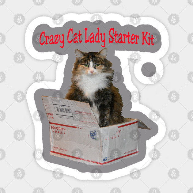 Crazy Cat Lady Starter Kit Crazy Cat Lady Sticker Teepublic