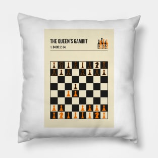 The Queens Gambit Chess Opening Poster Fine Art Print Pillow