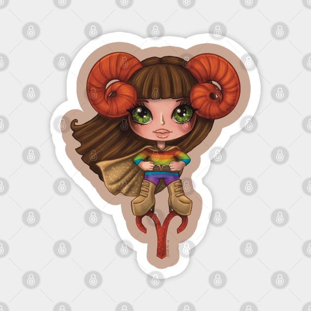 Aries Astrology Zodiac Girl Magnet by thewickedmrshicks