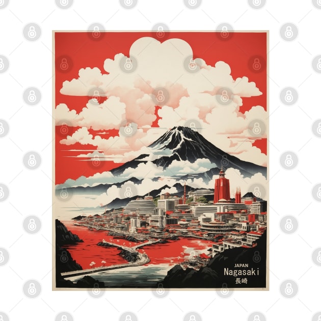 Nagasaki Japan Travel Vintage Tourism Poster by TravelersGems