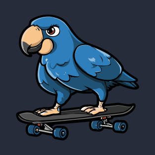 Blue Quaker Bird Skateboard Punk T-Shirt