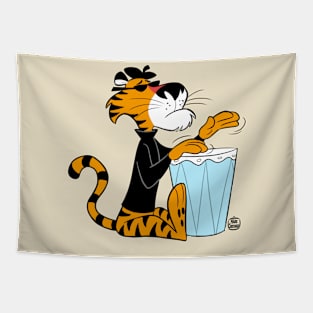 Beatnik Tiger Cartoon Tapestry