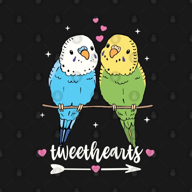 Budgies Tweethearts Valentines Pair of Budgies by FloraLi