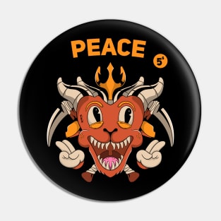 Peace Demon Character Monster Pin