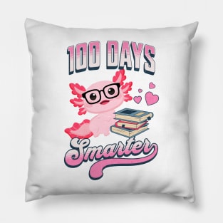 Kawaii Axolotl "100 Days Smarter" Pillow