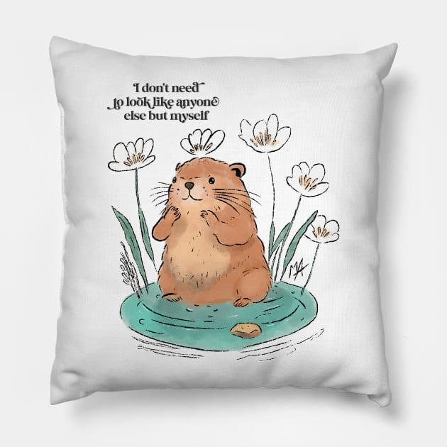 Beaver Self-love Pillow by The Mindful Maestra