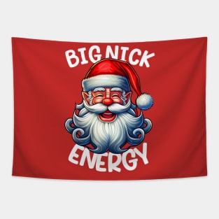 big nick energy sweatshirt, funny vintage santa claus funny ugly sweater Tapestry